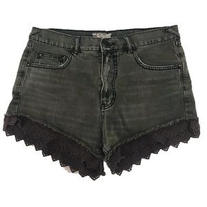 Free People Grey Lace Shorts